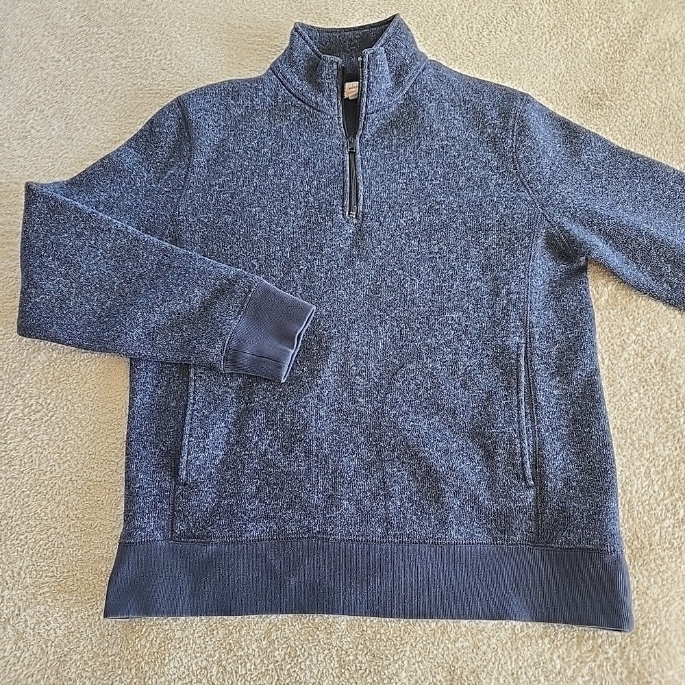 J Crew 1/2 Zip Pullover Knit Sweater Blue Men's‎ Size M Classy Preppy